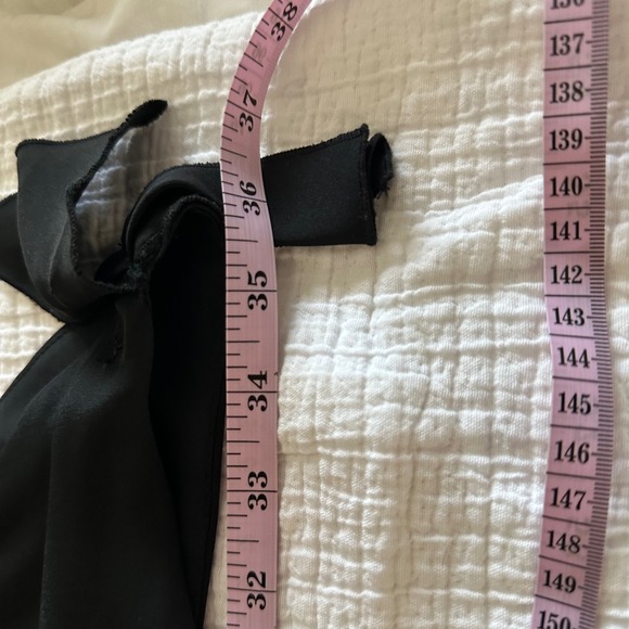 Zac Posen Black Silk Spandex V-Neck Ruched Cocktail Dress - Size 4 Shoulder Bow - Picture 5 of 9